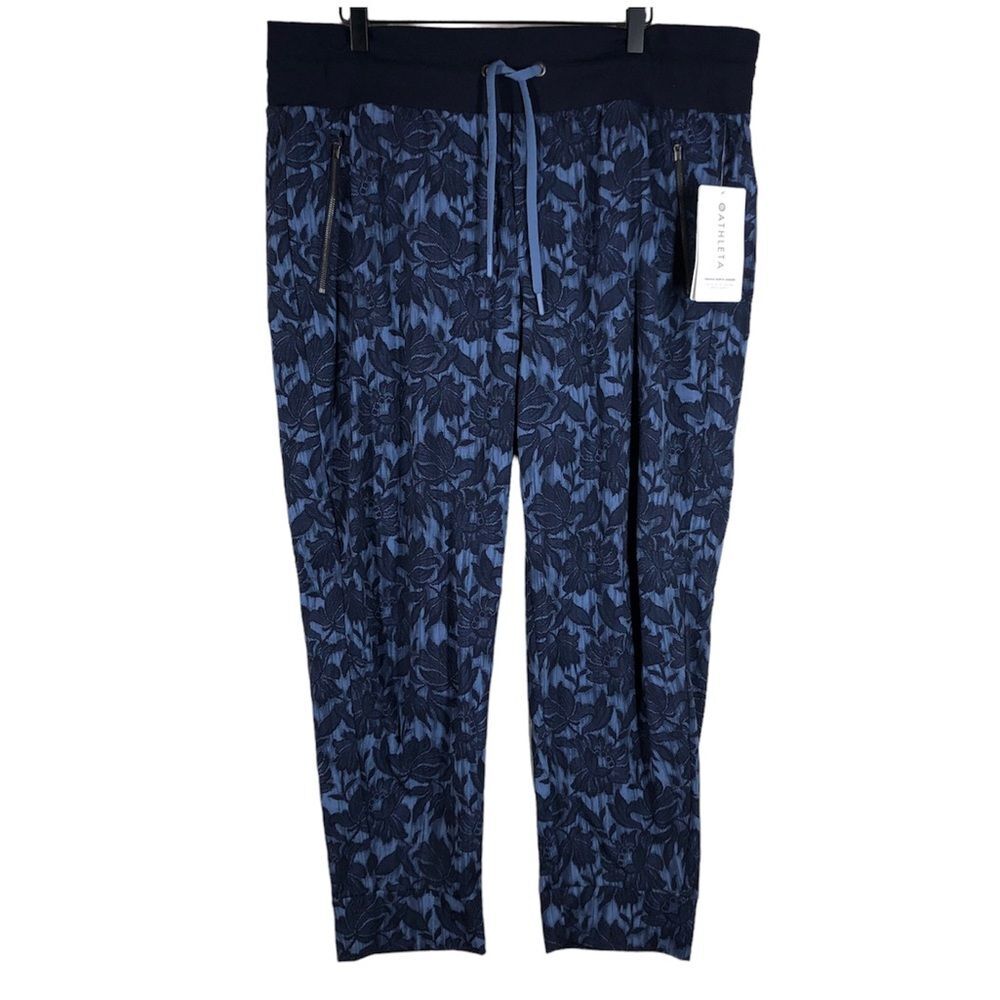 NEW Athleta Trekkie North Jogger Pants Ethereal Bloom Cottage Blue Plus Size 18